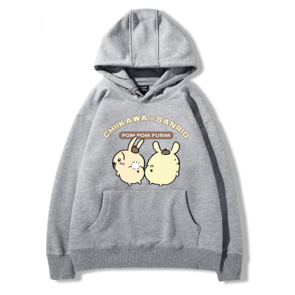 chiikawa吉伊卡哇聯名三麗歐 2024秋冬新款親子情侶裝薄絨款連帽衛衣