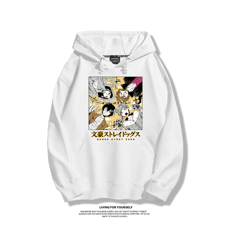 文豪野犬聯名衛衣2023秋冬新款親子情侶裝薄絨款連帽衛衣