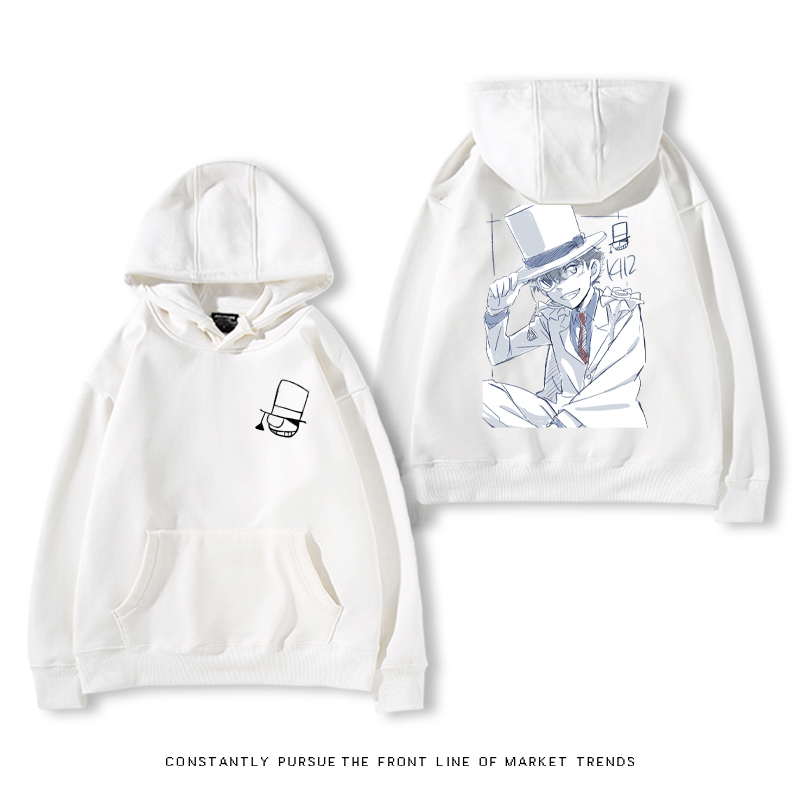 名偵探柯南聯名衛衣2024秋冬新款親子情侶裝薄絨款連帽衛衣
