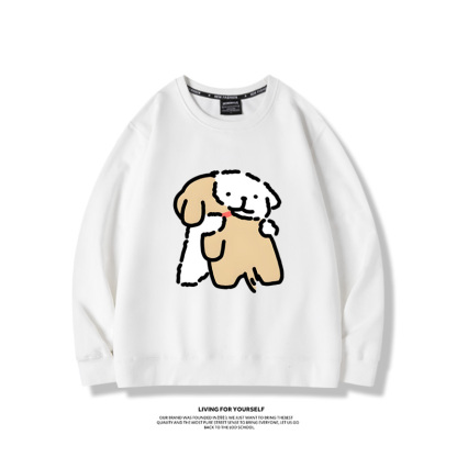 線條小狗2024親子情侶裝 圓領長袖