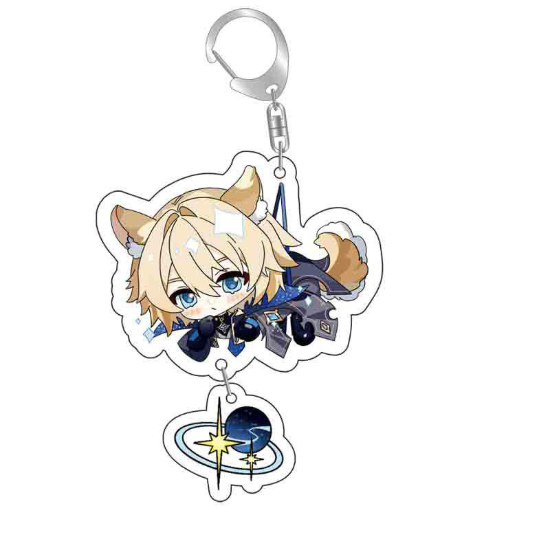 原神八重神子魈可莉刻晴亞克力萬葉熒七七鍾離亞力克鑰匙扣掛飾【單買三件起送】