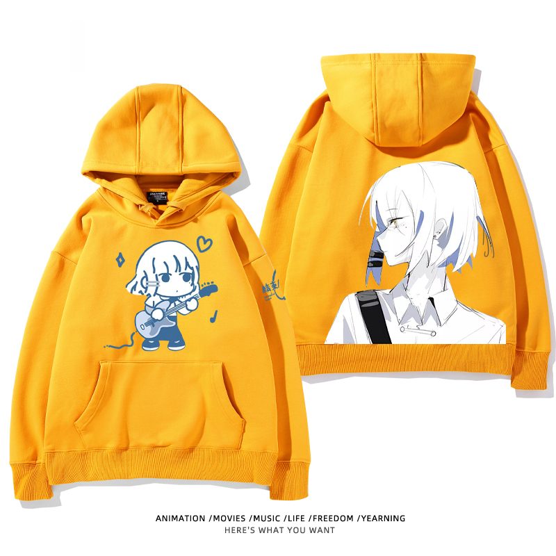 孤獨搖滾 聯名衛衣2024秋冬新款親子情侶裝薄絨款連帽衛衣