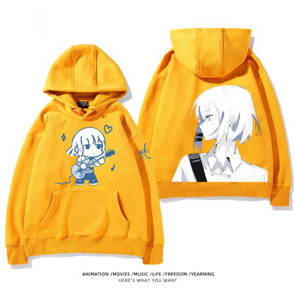 孤獨搖滾 聯名衛衣2024秋冬新款親子情侶裝薄絨款連帽衛衣