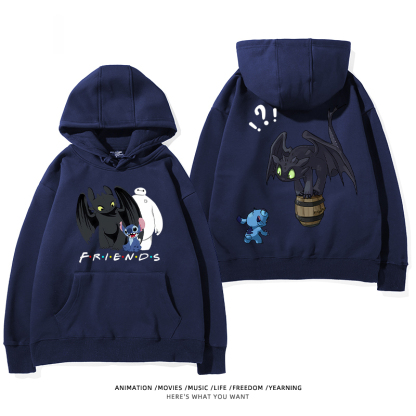 馴龍高手 聯名衛衣2024秋冬新款親子情侶裝薄絨款連帽衛衣