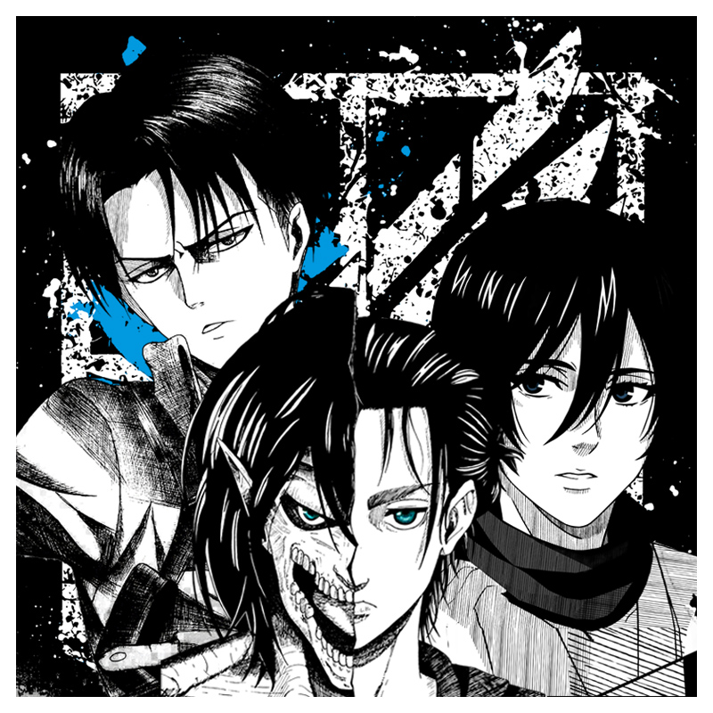 進擊的巨人聯名衛衣2023秋冬新款親子情侶裝薄絨款連帽衛衣