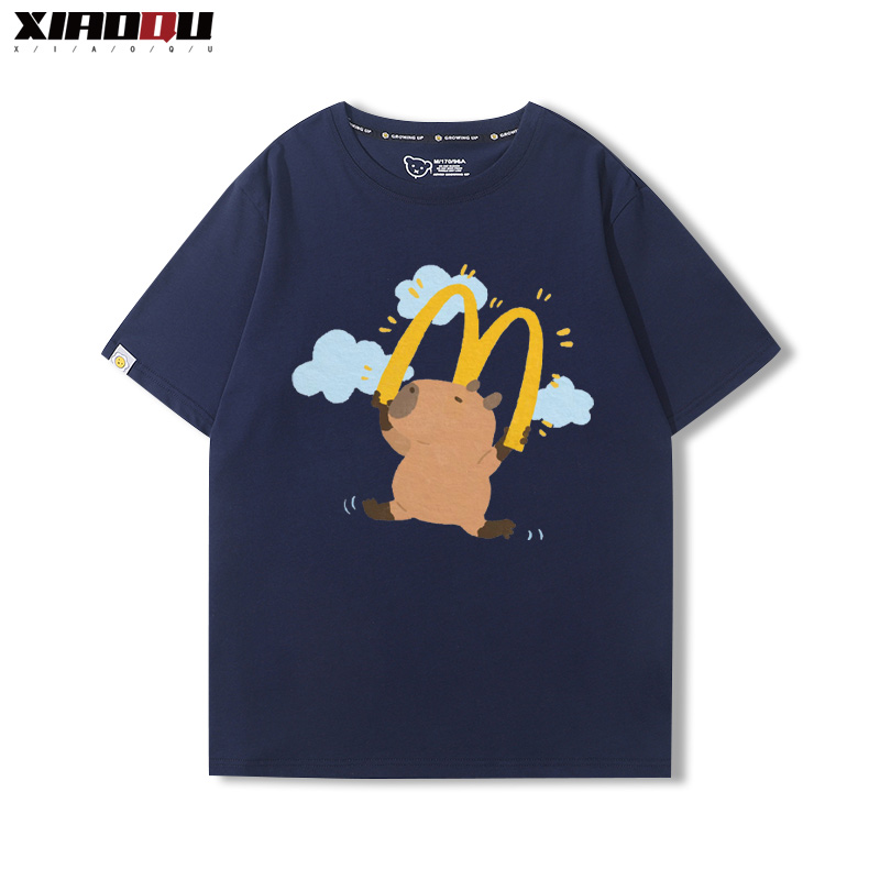 卡皮巴拉 2024親子情侶男女同款 純棉T恤