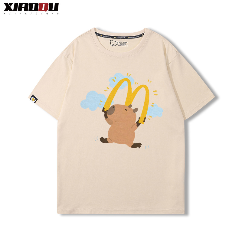 卡皮巴拉 2024親子情侶男女同款 純棉T恤