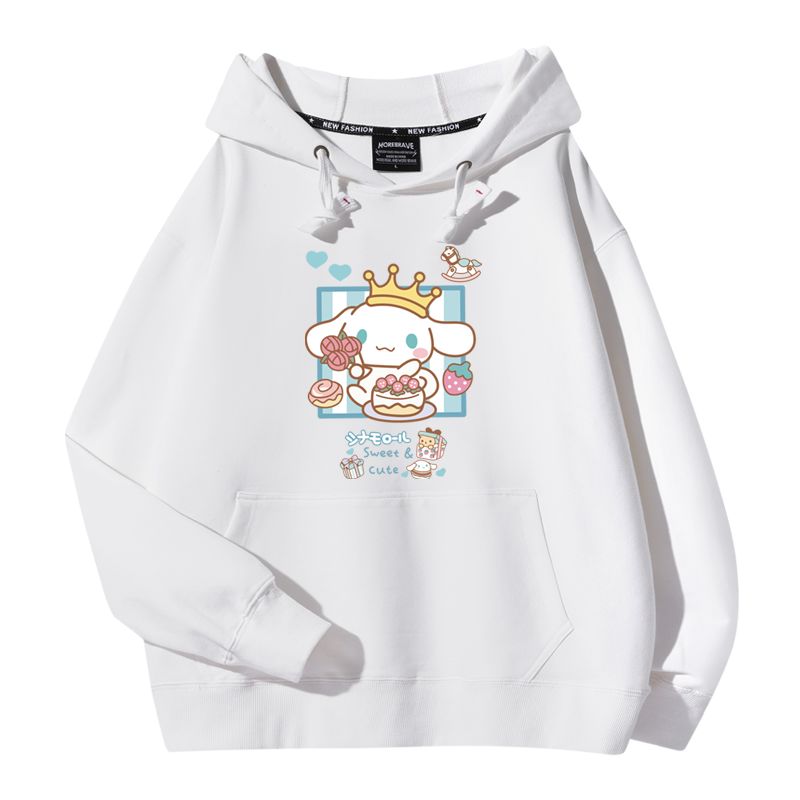 三麗鷗大耳狗聯名衛衣2023秋冬新款親子情侶裝薄絨款連帽衛衣