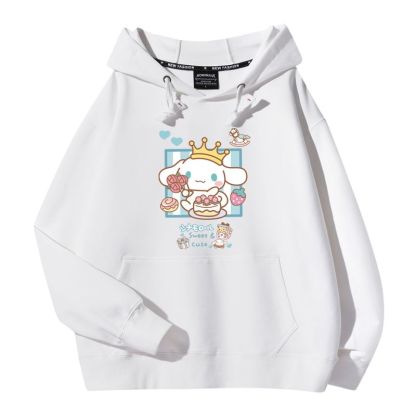 三麗鷗大耳狗聯名衛衣2023秋冬新款親子情侶裝薄絨款連帽衛衣