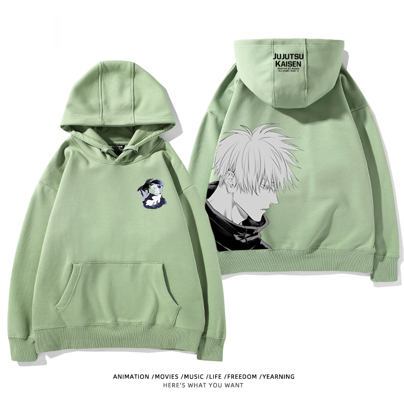 咒術迴戰聯名衛衣2024秋冬新款親子情侶裝薄絨款連帽衛衣