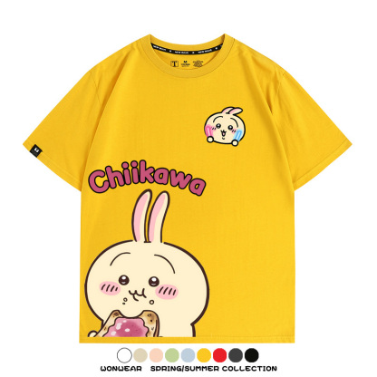 Chiikawa日系萌系吉伊卡哇可愛小八烏薩奇聯名短袖夏男T恤衫