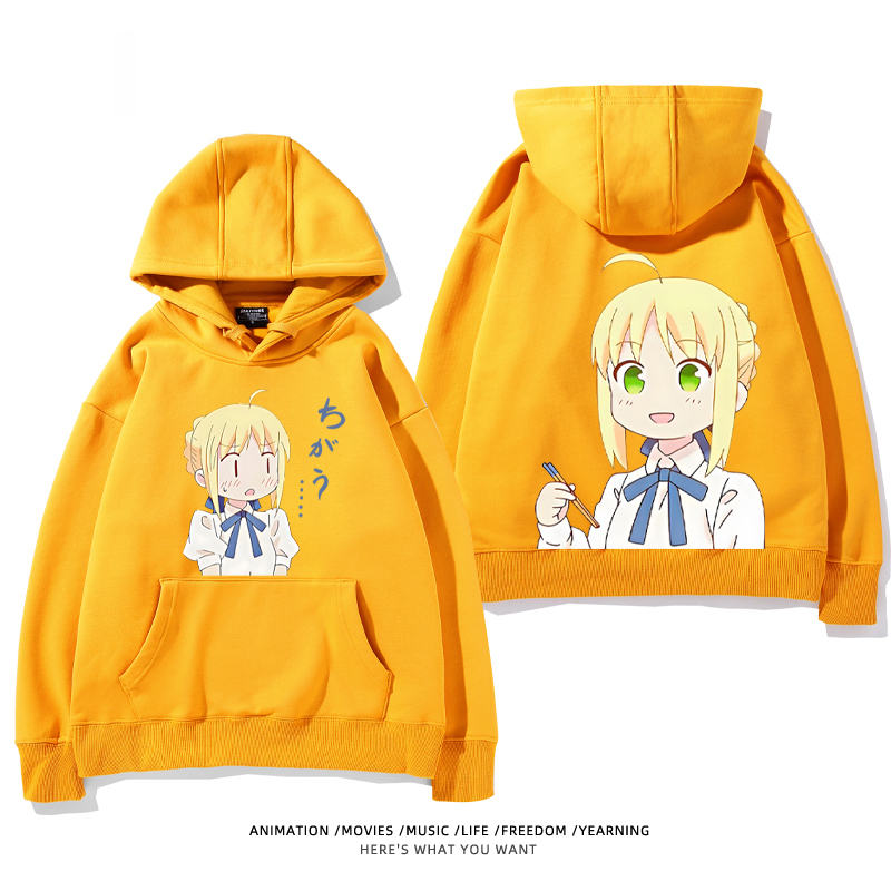 fate 2024秋冬新款親子情侶裝薄絨款連帽衛衣