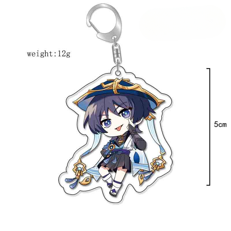 原神旅行者可莉安柏凱亞克力雙面鑰匙扣個性掛飾遊戲周邊薔薇魔女【單買三件起送】