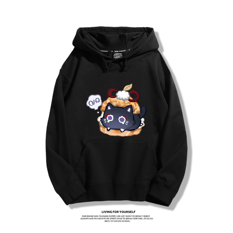 原神散兵貓貓聯名衛衣2023秋冬新款親子情侶裝薄絨款連帽衛衣