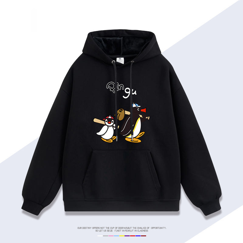 企鵝家族pingu 聯名衛衣2025秋冬新款 親子情侶裝連帽衛衣