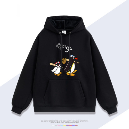 企鵝家族pingu 聯名衛衣2025秋冬新款 親子情侶裝連帽衛衣