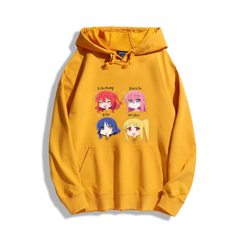 孤獨搖滾聯名衛衣2023秋冬新款親子情侶裝薄絨款連帽衛衣