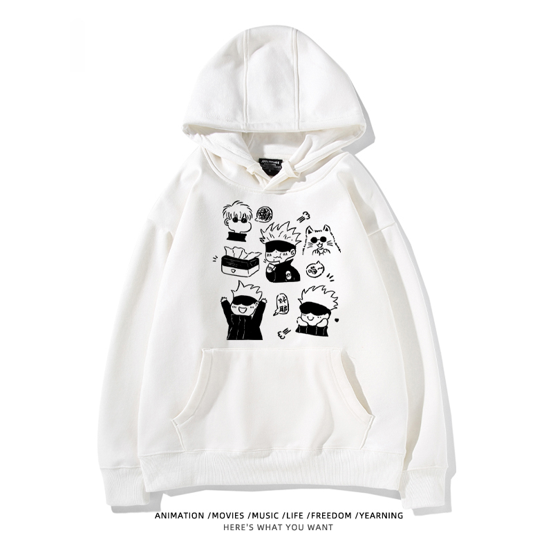 咒術迴戰聯名衛衣2024秋冬新款親子情侶裝薄絨款連帽衛衣