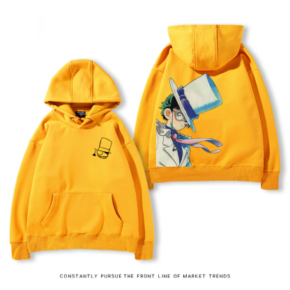 名偵探柯南聯名衛衣2024秋冬新款親子情侶裝薄絨款連帽衛衣