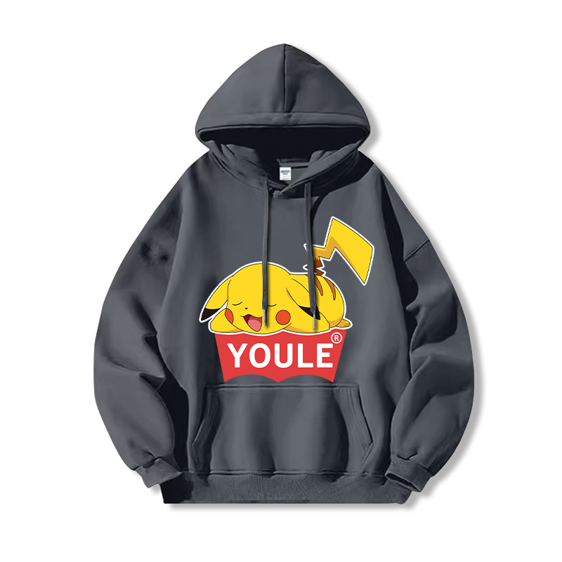 寶可夢 聯名衛衣2024秋冬新款親子情侶裝薄絨款連帽衛衣