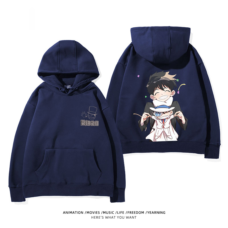 名偵探柯南 聯名衛衣2024秋冬新款親子情侶裝薄絨款連帽衛衣