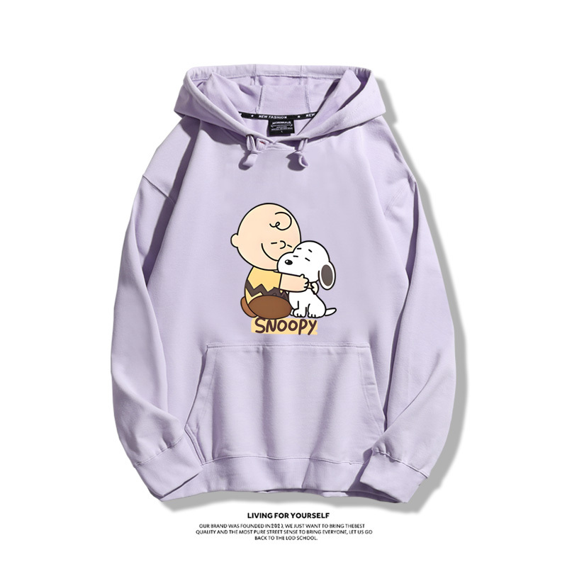 史努比聯名衛衣2023秋冬新款親子情侶裝薄絨款連帽衛衣