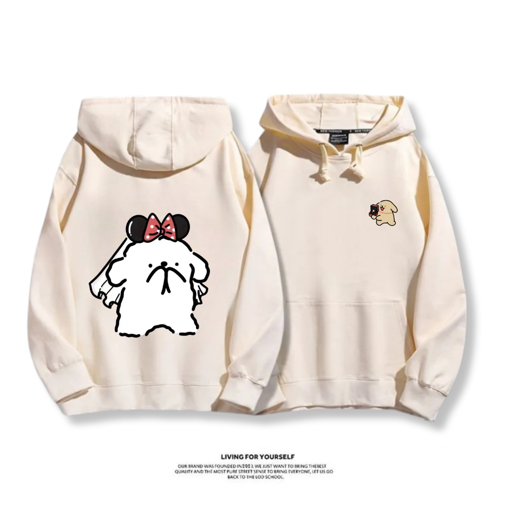 線條小狗 2025秋冬新款 親子情侶男女連帽衛衣