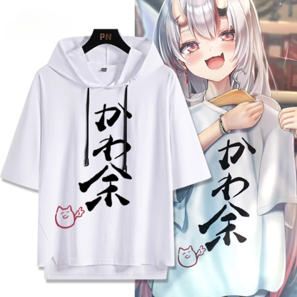 hololive虛擬主播百鬼綾目 連帽短袖T恤