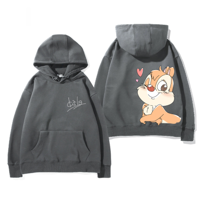 奇奇和蒂蒂 聯名衛衣2024秋冬新款親子情侶裝薄絨款連帽衛衣