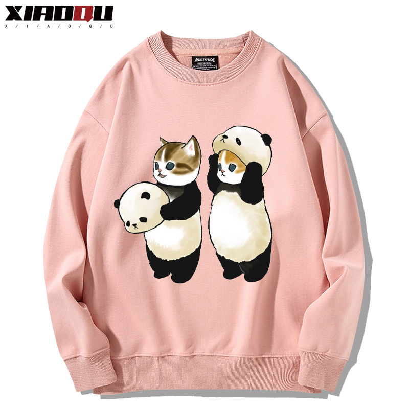 可愛貓咪熊貓 2024親子情侶裝 圓領長袖