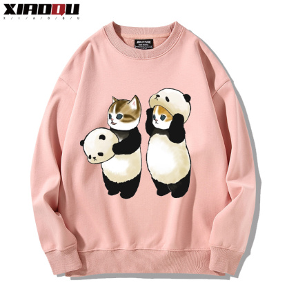 可愛貓咪熊貓 2024親子情侶裝 圓領長袖