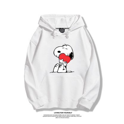 史努比聯名衛衣2023秋冬新款親子情侶裝薄絨款連帽衛衣