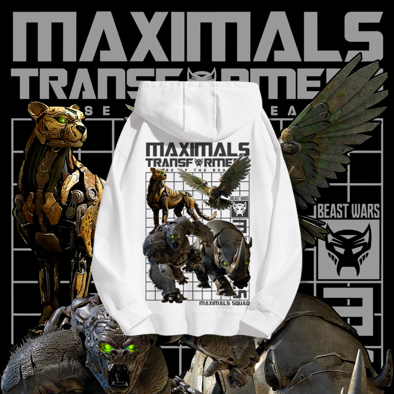 變形金剛7聯名衛衣2023秋冬新款親子情侶裝薄絨款連帽衛衣