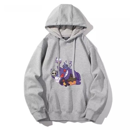 寶可夢聯名衛衣2024秋冬新款親子情侶裝薄絨款連帽衛衣