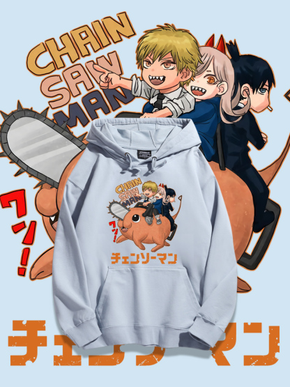 鏈鋸人新款 親子情侶男女款連帽衛衣