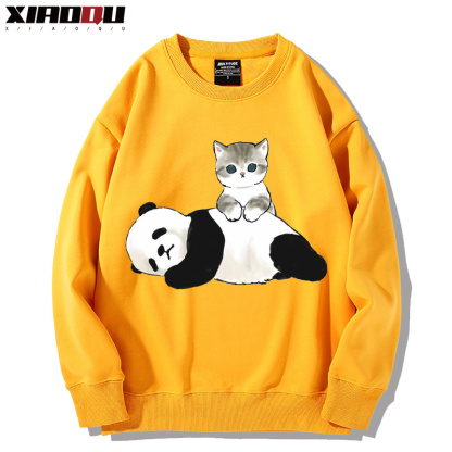 可愛貓咪熊貓 2024親子情侶裝 圓領長袖