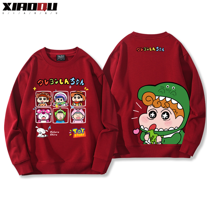 蠟筆小新聯名西遊記哈利波特玩具總動員小葵巴斯光年赫敏 2024親子情侶裝 圓領長袖