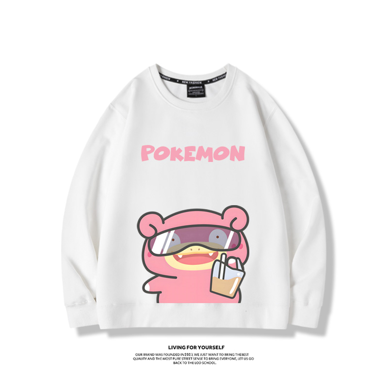 寶可夢喝奶茶2024親子情侶裝 圓領長袖