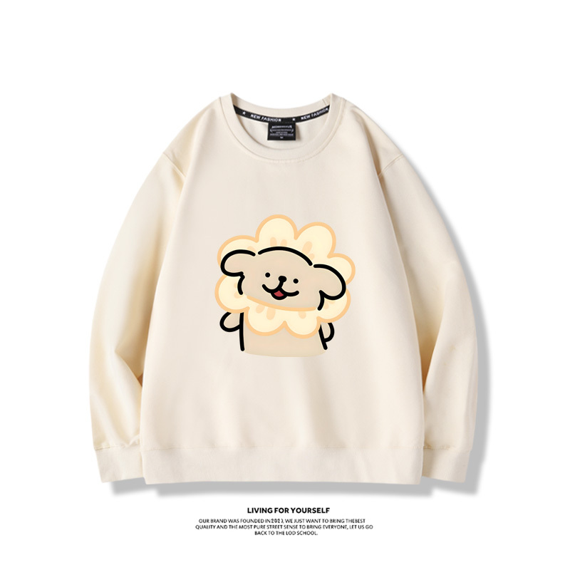 線條小狗2023親子情侶裝 圓領長袖