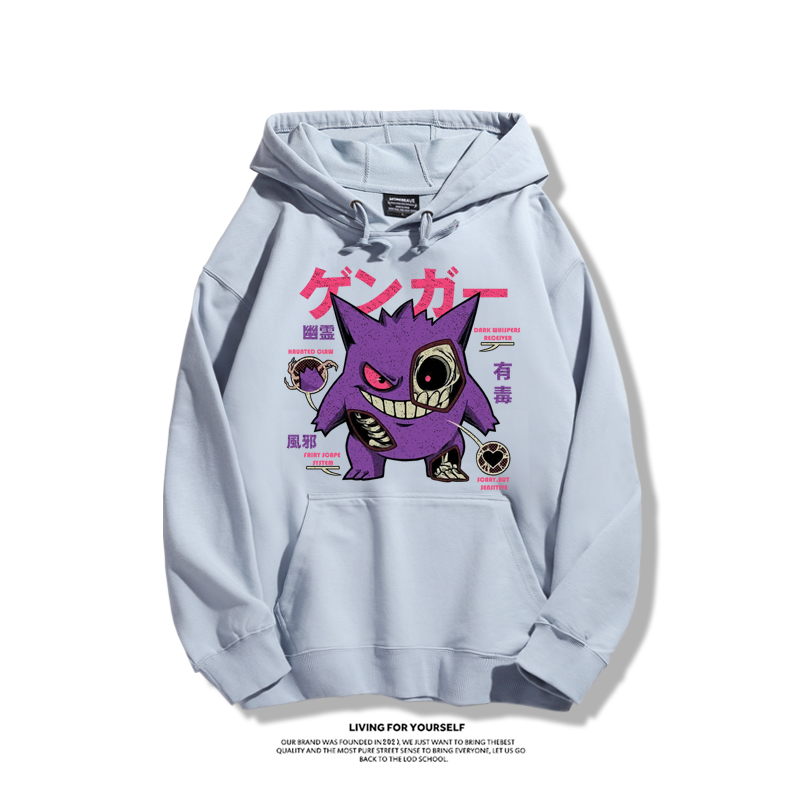 耿鬼聯名衛衣2023秋冬新款親子情侶裝薄絨款連帽衛衣