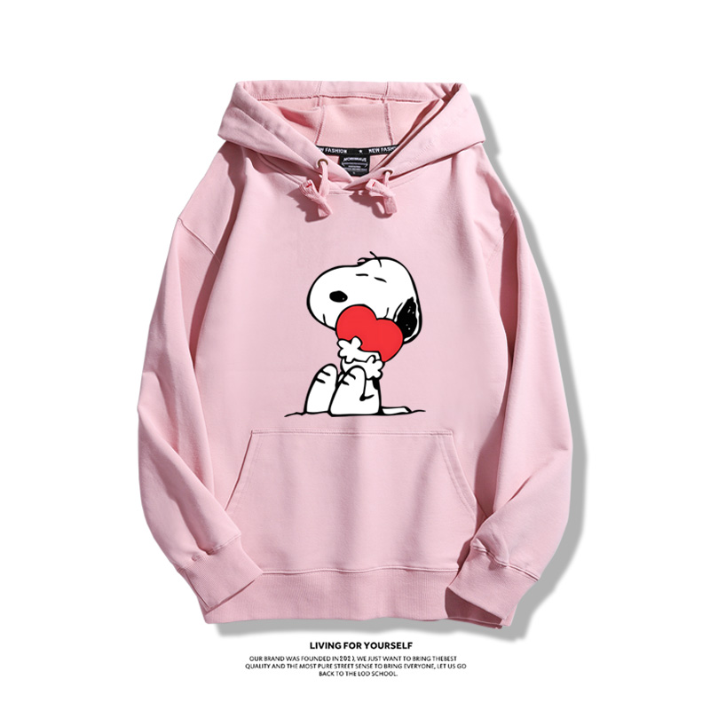 史努比聯名衛衣2023秋冬新款親子情侶裝薄絨款連帽衛衣