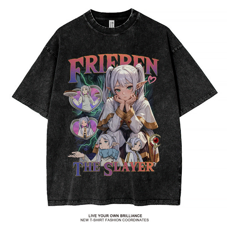 JOJO的奇妙冒險飆馬野郎喬達斯 水洗做舊 印花水洗短袖