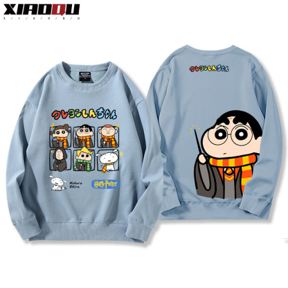 蠟筆小新聯名西遊記哈利波特玩具總動員小葵巴斯光年赫敏 2024親子情侶裝 圓領長袖