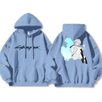 賽博朋克 聯名衛衣2024秋冬新款親子情侶裝薄絨款連帽衛衣