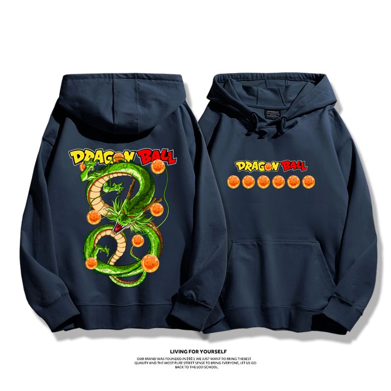 七龍珠聯名衛衣2023秋冬新款親子情侶裝薄絨款連帽衛衣