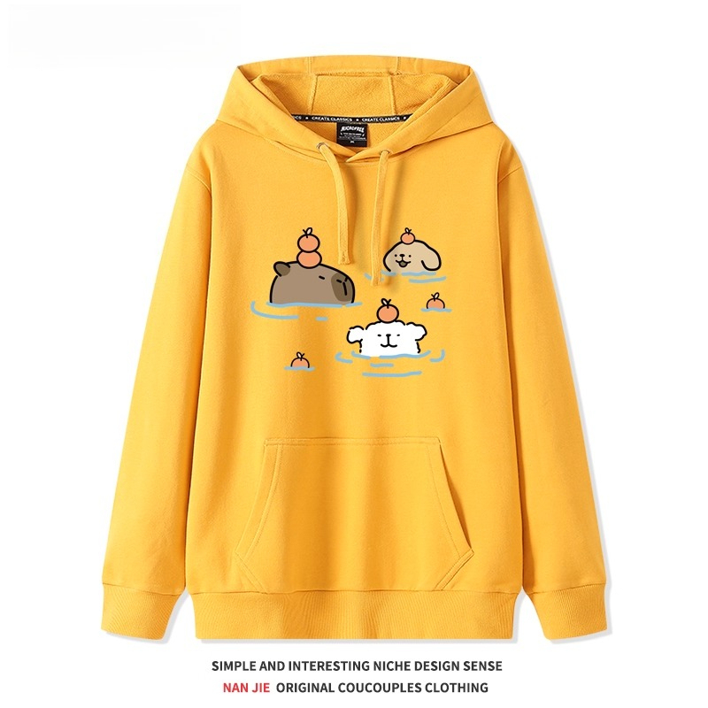 可愛卡通卡皮巴拉 聯名衛衣2025秋冬新款 親子情侶裝連帽衛衣