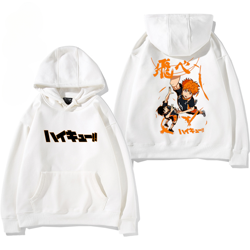 排球少年聯名衛衣2024秋冬新款親子情侶裝薄絨款連帽衛衣