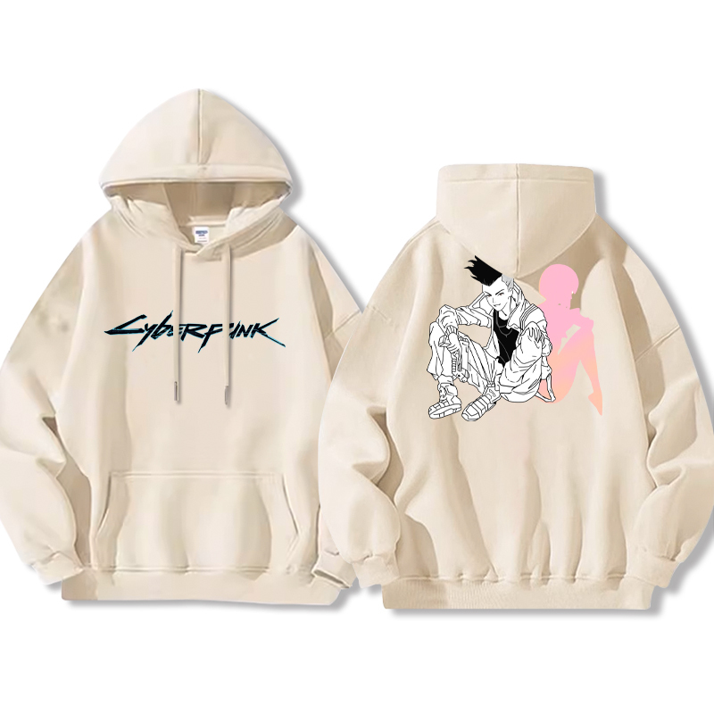 賽博朋克 聯名衛衣2024秋冬新款親子情侶裝薄絨款連帽衛衣