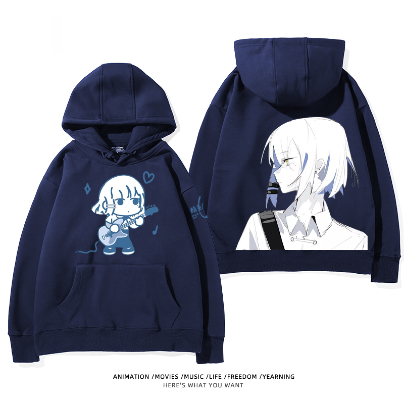 孤獨搖滾 聯名衛衣2024秋冬新款親子情侶裝薄絨款連帽衛衣