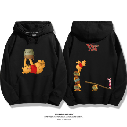 小熊維尼聯名衛衣2025秋冬新款親子情侶裝連帽衛衣